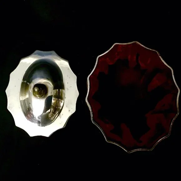 Vintage Godinger Silver Plated Red Velvet Lined Jewelry Trinket Box 1994 - Picture 3 of 7